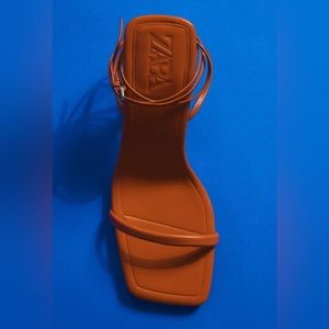 Orange Zara Heeled Sandals